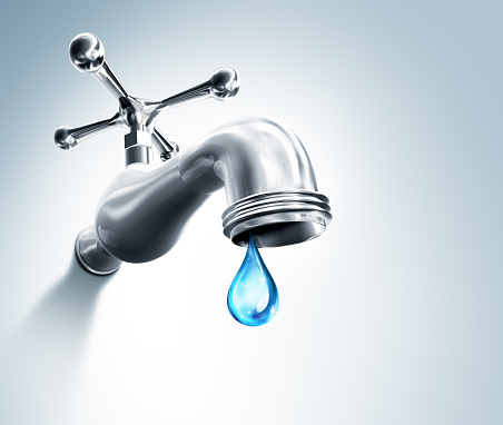 Render 3d: tap and water drop