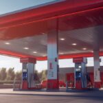 Modern gas station outdoor