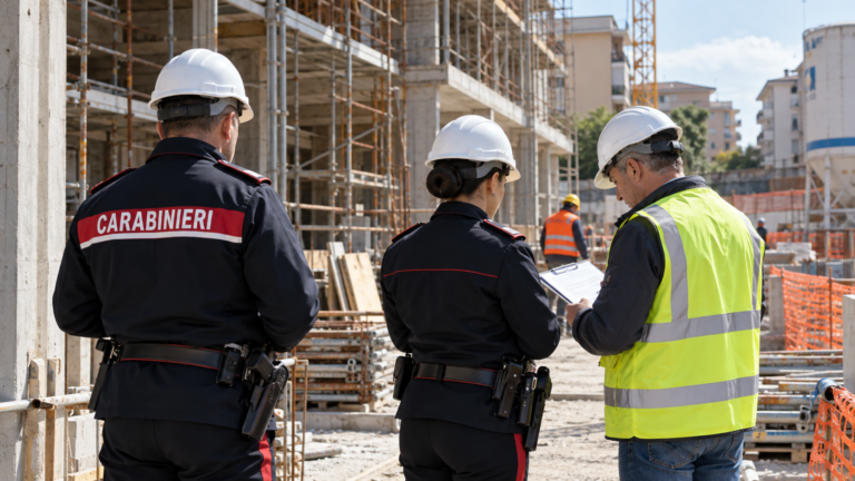 Controlli nel cantiere di Casapulla